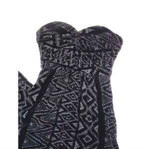 Twelfth Street by Cynthia Vincent Strapless Black and Gray Dress Velvet